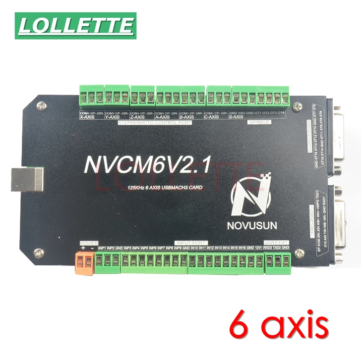 6 осевая плата управления шаговым двигателем NVCM Mach3 с USB портом 125 кГц|Контроллер
