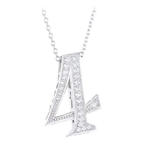 Silver 4 Necklace Lovecabin, Настоящее серебро, 925 пробы, цифра 7, 8, 9, ожерелье с кулоном для женщин, циркон, хорошее японское ожерелье с кулоном, цифра 1, 8 - Окраска металла: Silver 4 Necklace