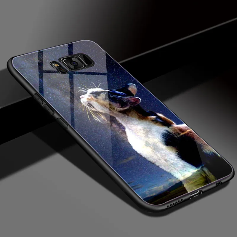DIY фото по индивидуальному заказу чехол для телефона для samsung Galaxy S8 S9 закаленное Стекло чехол samsung Galaxy A6 A6Plus A7 j3 J5 J7 j530 - Цвет: BLK-2