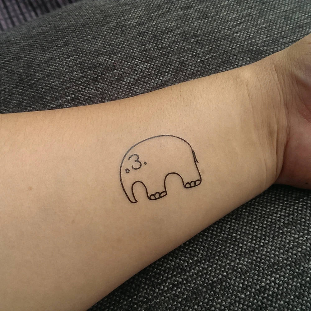 Искусственная временная татуировка с черными линиями милая фотография для