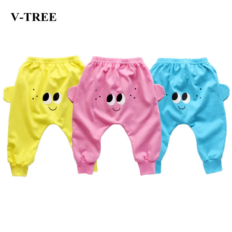 Детские шаровары для девочек и мальчиков Хлопковые Штаны карамельных цветов