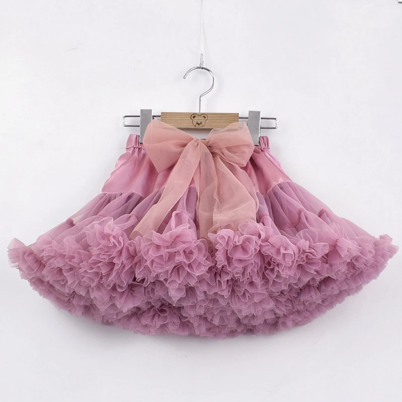 rose pink Юбки-пачки для девочек; однотонная пышная фатиновая юбка принцессы; бальная юбка-американка; Детские Балетные вечерние юбки для выступлений для детей от 9 months to 8 Years Old лет - Цвет: rose pink