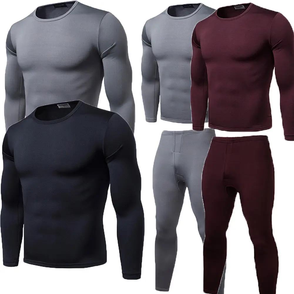 Мужское термобелье из 2 предметов теплое с длинными рукавами штаны размера плюс