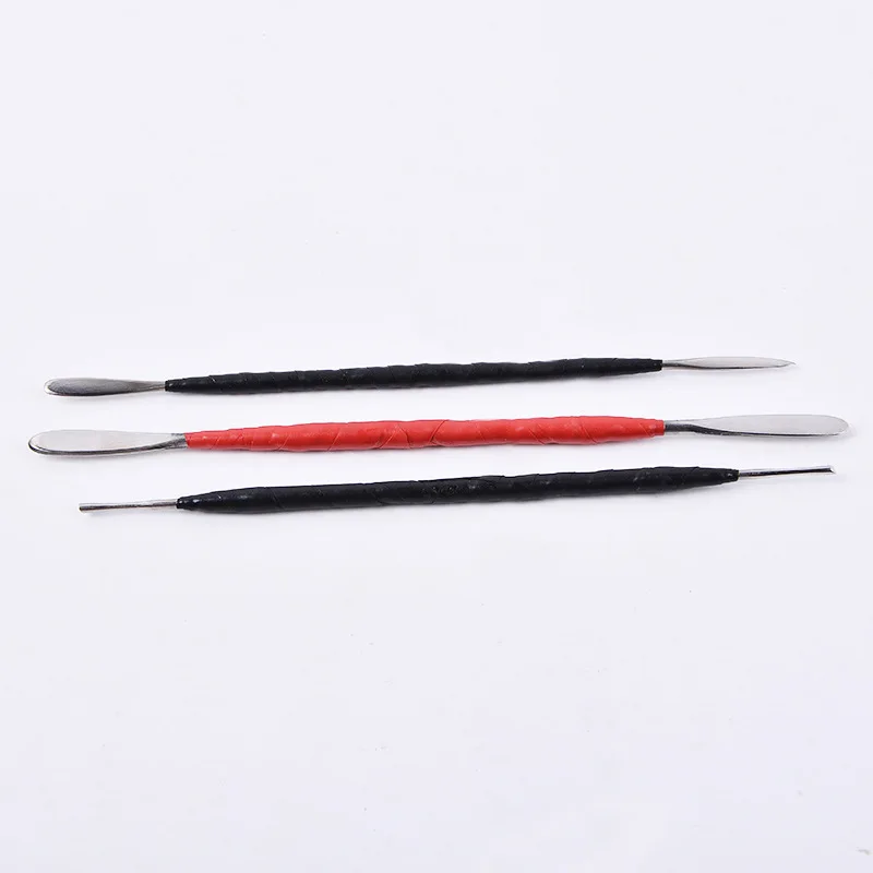 Clay Plastic Knife Auxiliary Tool 3 Sets of Stainless Steel Double Head Tied Silk Ribbon Handle Ceramic Modeling Handmade|Инструменты