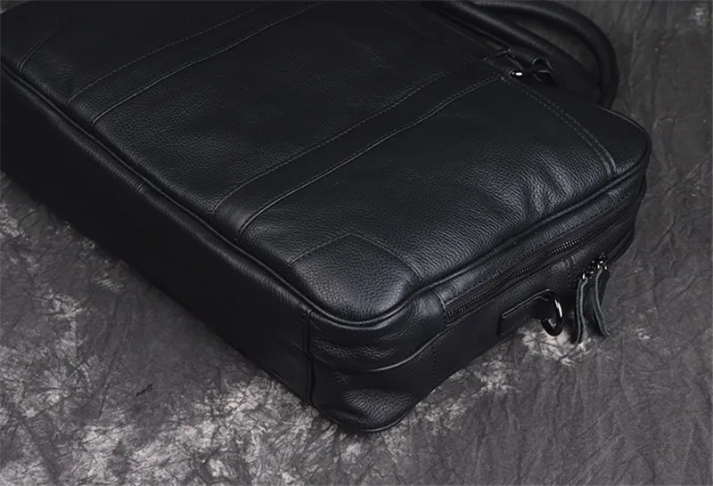 Nesitu черный мужской портфель из натуральной кожи 14 дюймов для ноутбука, сумки-мессенджеры для офиса, портфель на плечо, деловая дорожная сумка M1814