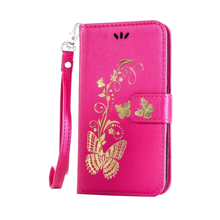 Wallet Case For Huawei Honor 5X Gild Butterfly Embossed PU Flip Leather Cover Phone With Stand |