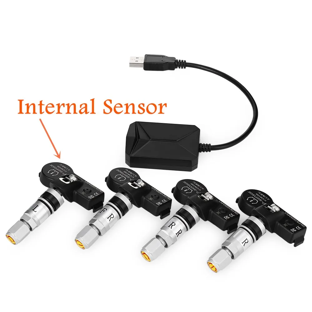 USB TPMS Android мощная автомобильная система контроля давления в шинах с 4