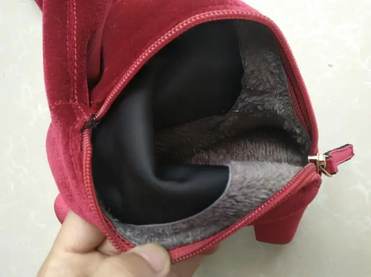 Большой размер 43 осенне-зимние Бархатные женские сапоги на платформе и высоком