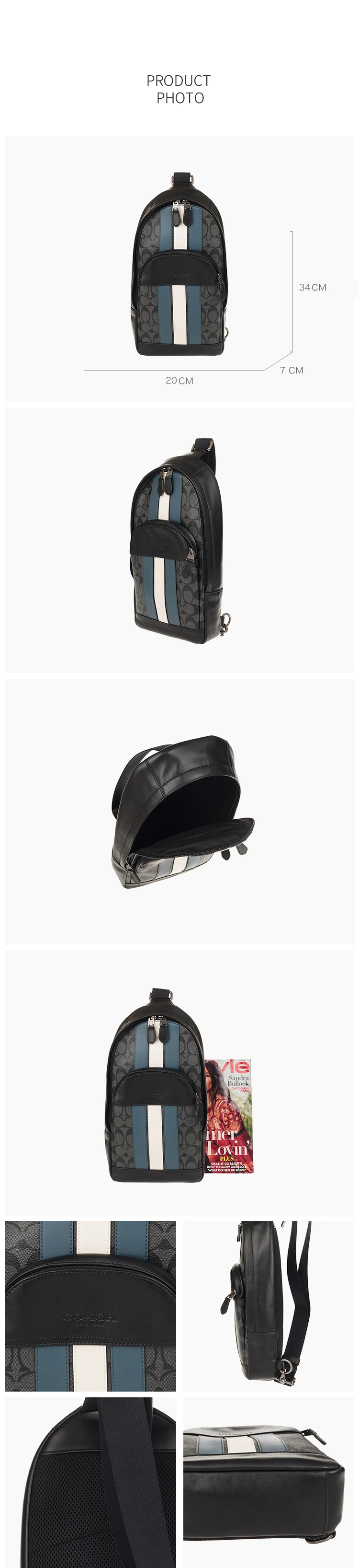 Комплект из парусины с фирменным рисунком в полоску(COACH F67249
