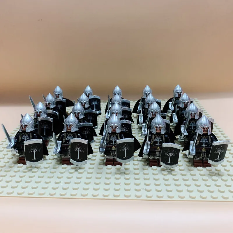 XP103 20PCS 20 шт. leingly Урук ха Властелин колец фигурка солдат Гондора рыцарь копье меч строительные блоки кирпичи игрушки - Цвет: XP103 20PCS