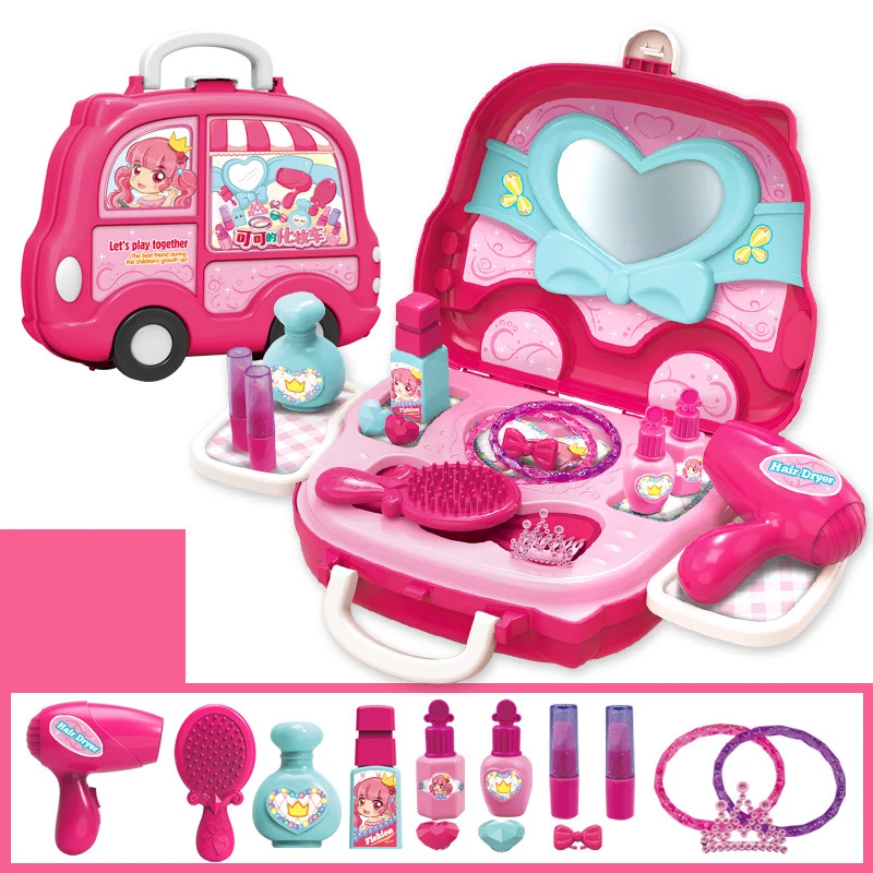 Сюжетно-ролевые игры, Playset Кухня посуда игрушечные чемоданчики моделирование быстрого Еда барбекю конфеты станции Портативный продукты магазин Box комплект