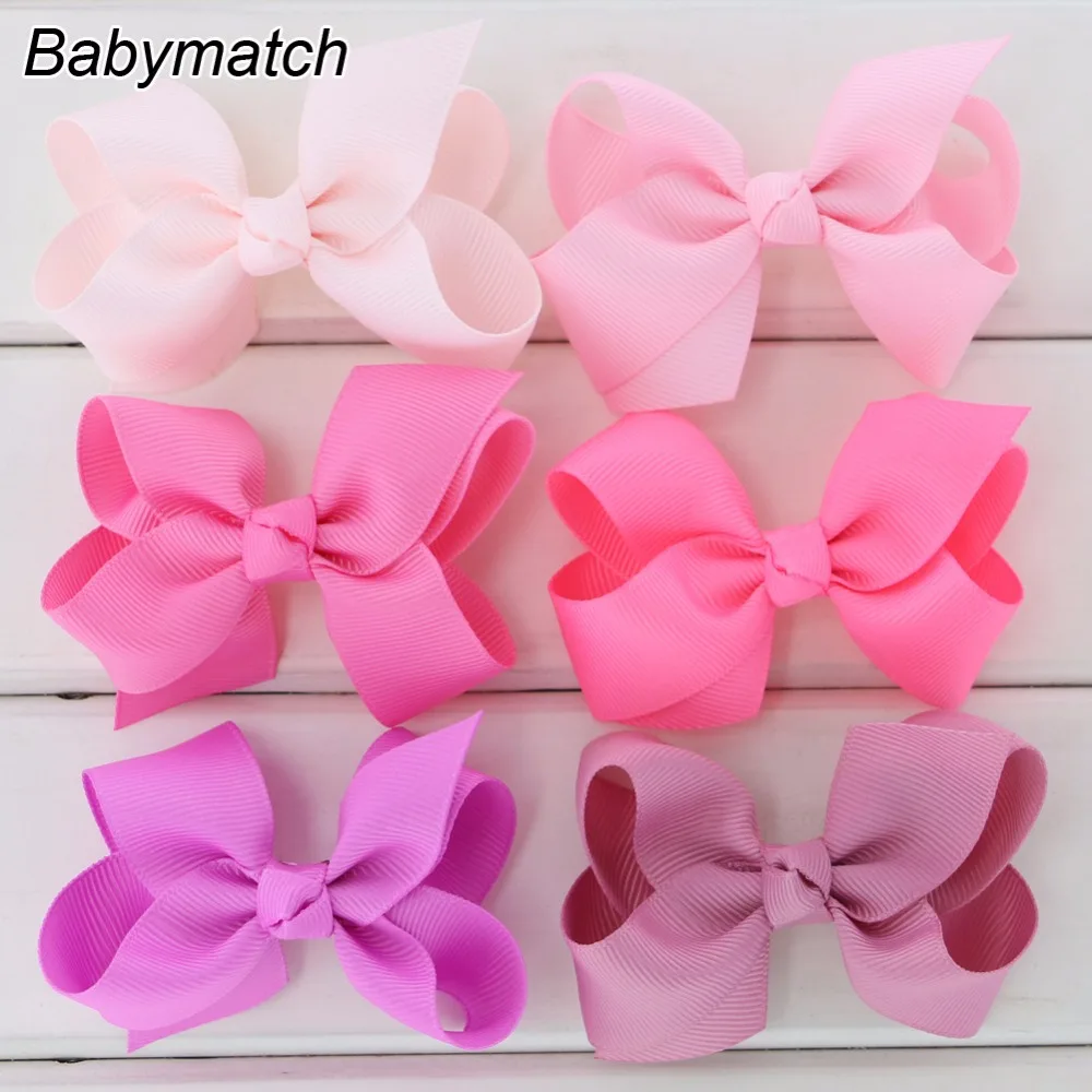 Babymatch 40 шт./лот 3.3 ''волосы луки Grosgrain ленты лук с аллигатора Заколки для волос
