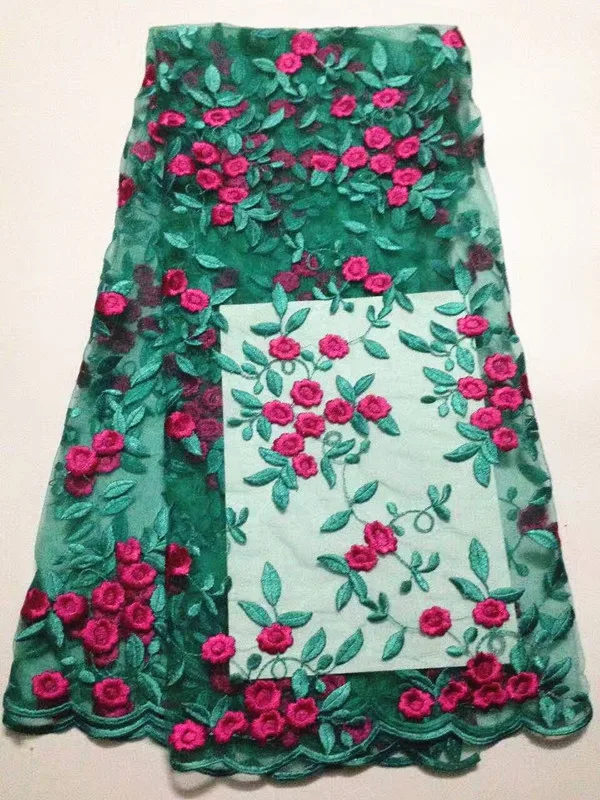 5 ярдов/шт. Красивая вышитая лимоном французская сетчатая кружевная ткань и