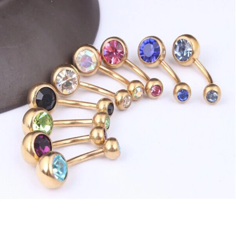 2016 бутик оптовая продажа 2 шт./лот смешанные цвета двойной кристалл золотой пупок