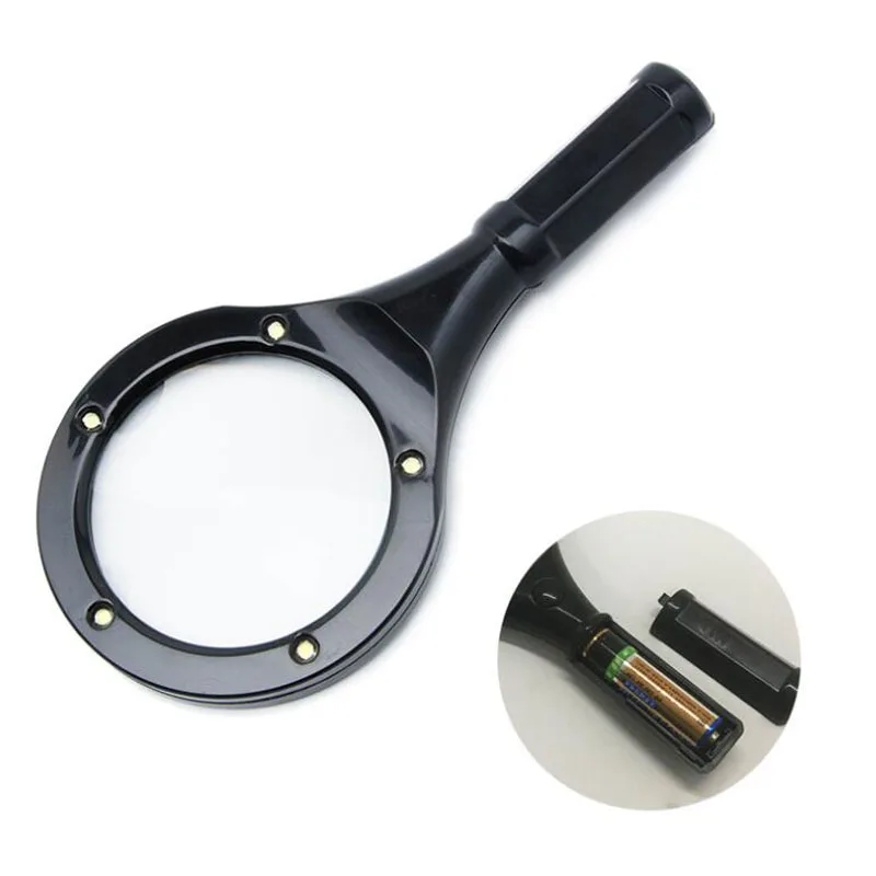 Карманная мини лупа ручная Лупа 70 мм с 3 кратным увеличением светодиодный