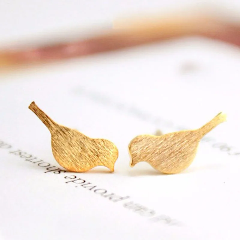 Серьги гвоздики в виде птиц золотистые/Серебристые/розовые/золотистые|ear studs|earrings