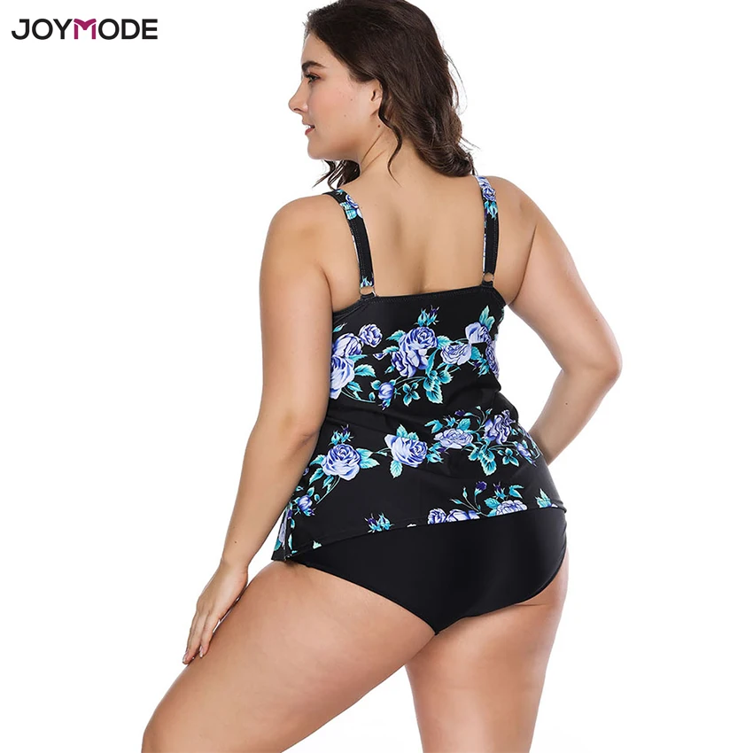 JOYMODE бикини из двух частей, одежда для плавания большого размера плюс 4XL, женский толстый купальник, танкини, купальный костюм, купальный костюм, бикини