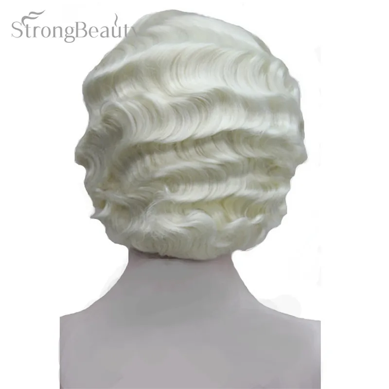 613A StrongBeauty короткий волнистый парик блондинка черный коричневый красные синтетические волосы женщины косплей парик - Цвет: 613A