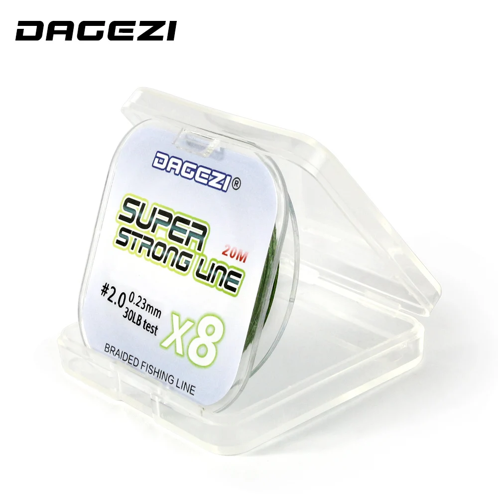 DAGEZI 8 strands супер прочная леска линия сильная PE плетеная рыболовная из ПЭ 20 м