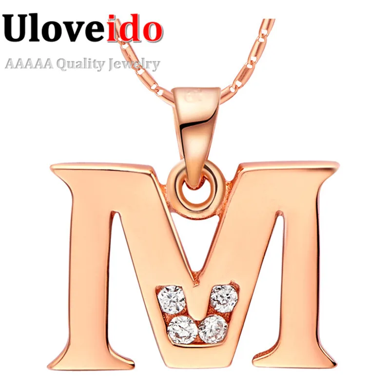 Uloveido Буква a b c d E F G H I J L M N O P Q S T U V W X Y Z Подвеска из горного хрусталя ожерелье