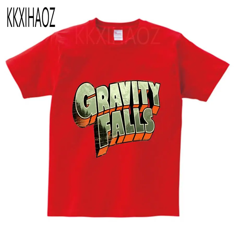 red childreT-shirt Детские летние футболки для мальчиков и девочек детская футболка с короткими рукавами с рисунком Гравити Фолз Мэйбл Диппер сосна одежда для малышей NN - Цвет: red childreT-shirt