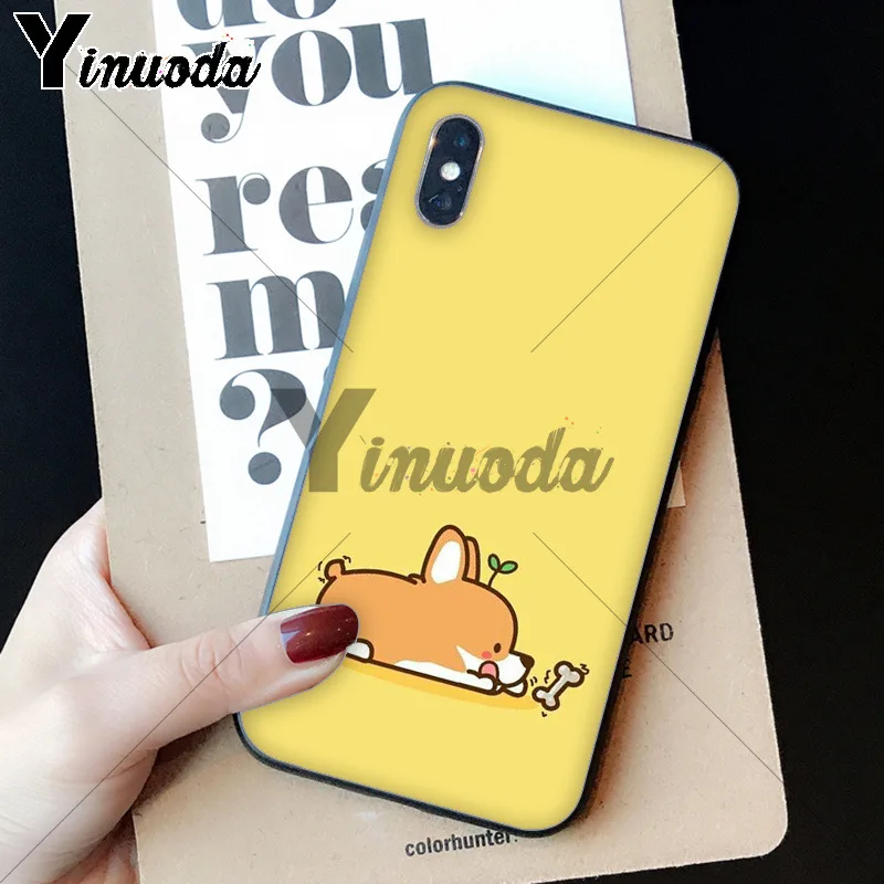 Yinuoda милый корги собака DIY печать рисунок чехол для телефона Apple iPhone 8 7 6 6S Plus X XS MAX 5