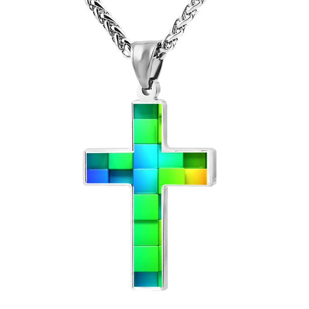 Samcustom Личность настройки Цвет блоки 3D крест печати Ожерелья для мужчин