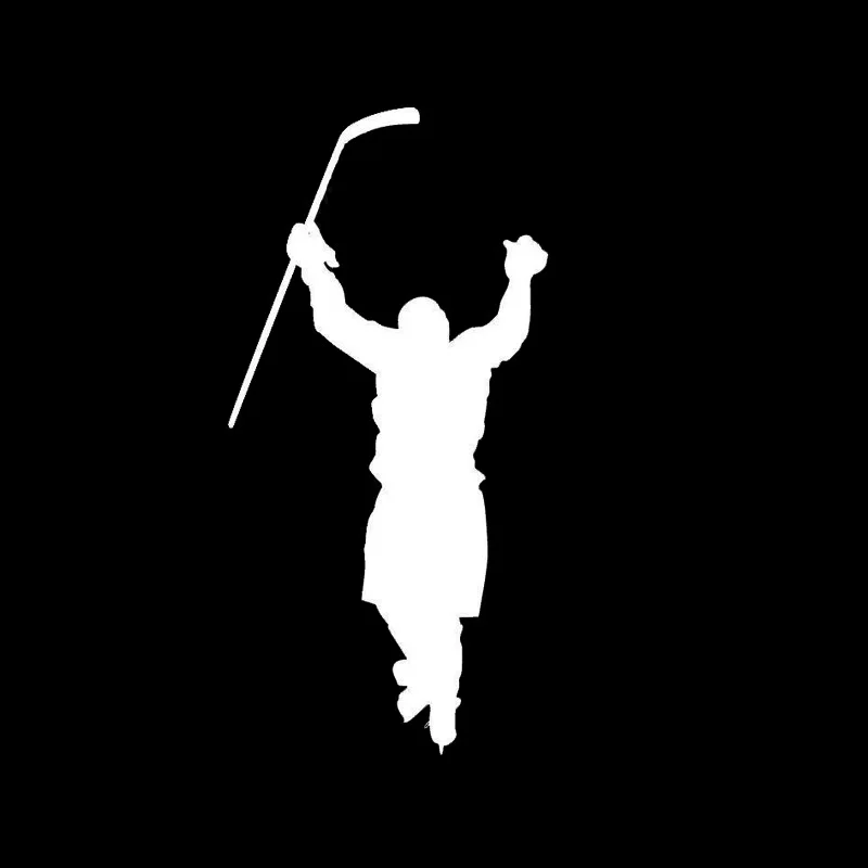 

8*16CM Interesting Hockey Player Car Decal Sticker Reflective Vinyl Car Decorative Accessories Black/Silver C7-0118
