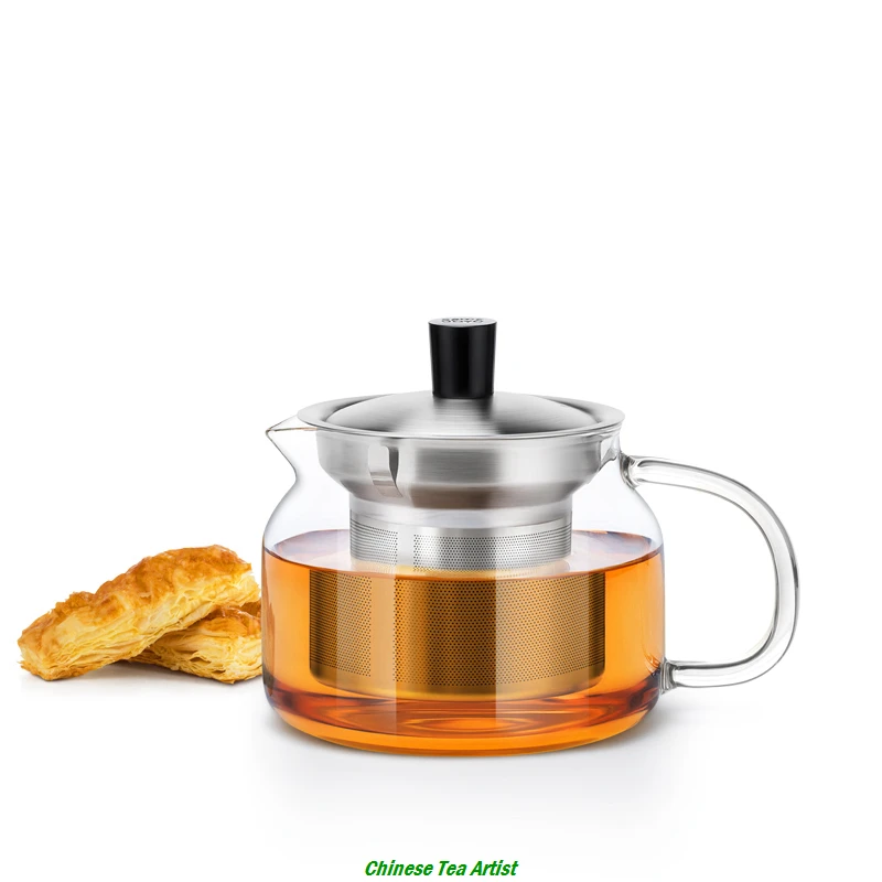 Термостойкий стеклянный Современный чайник с фильтром из нержавеющей стали 470 мл