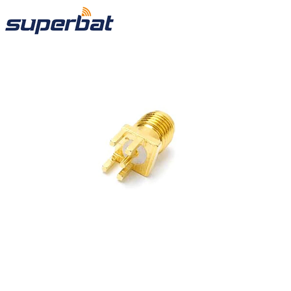 Superbat RP-SMA Female Jack(male pin) End Launch PCB Mount Solder Post Terminal Straight RF Coaxial Connector PC/LAN Antennas |