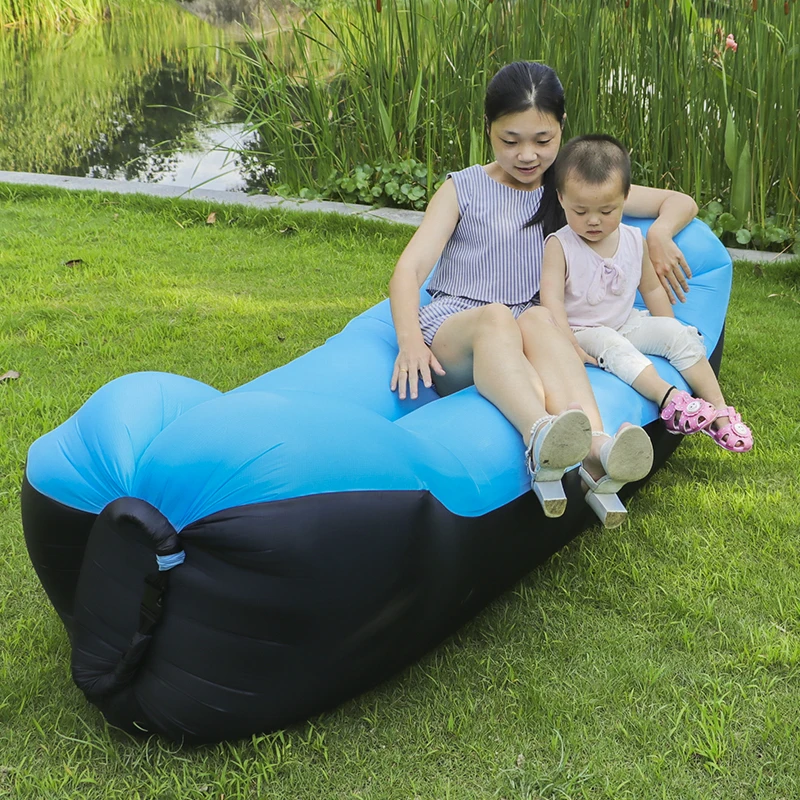 240*70cm Inflatable Lazy Bag Air Banana Sofa 190T Nylon Laybag Sleeping Camping Portable Beach Bed Lounger | Спорт и развлечения