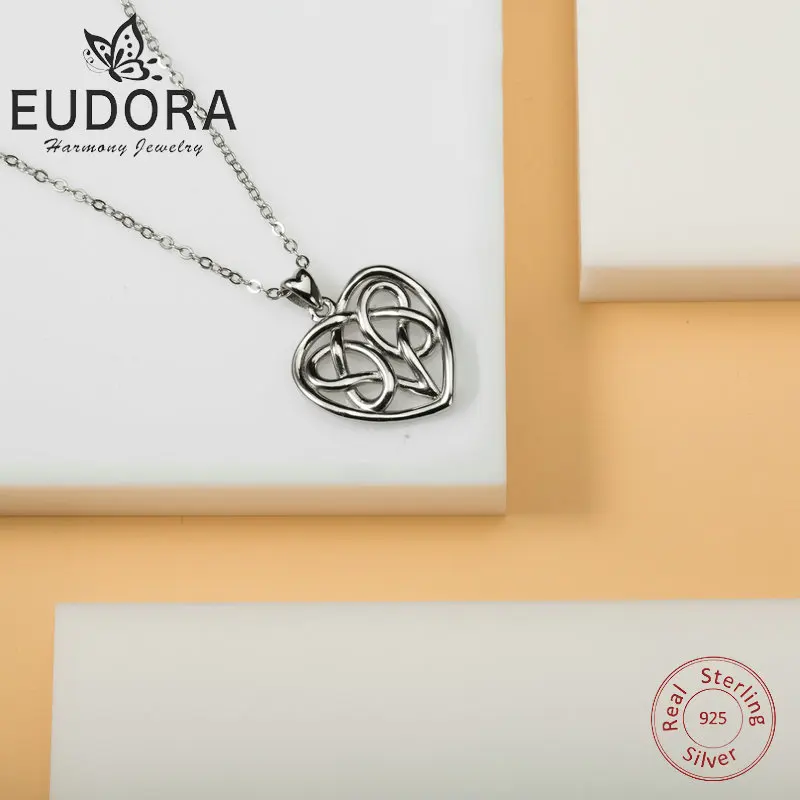 Ожерелье Eudora из стерлингового серебра 925 пробы с подвеской в форме сердца