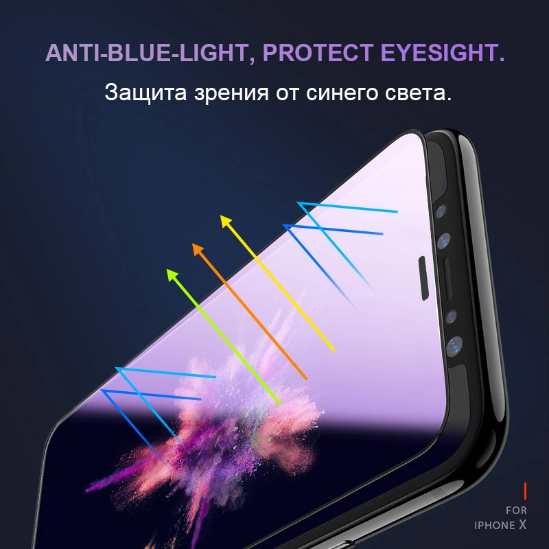 3D закаленное стекло с защитой от синего излучения Защитная пленка для экрана iPhone