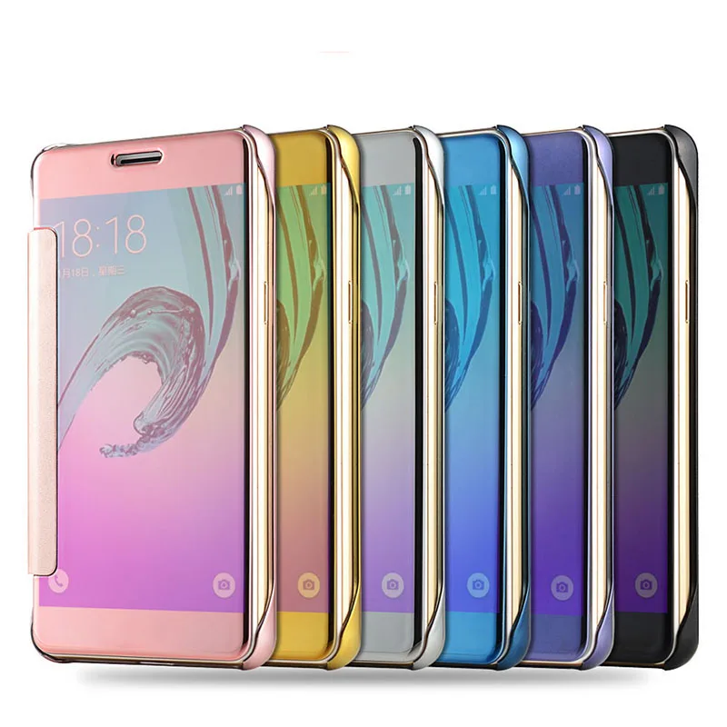 S8 S7 S6 Крышка для Edge Plus роскошный умный флип тонкий вида c зеркальным покрытием