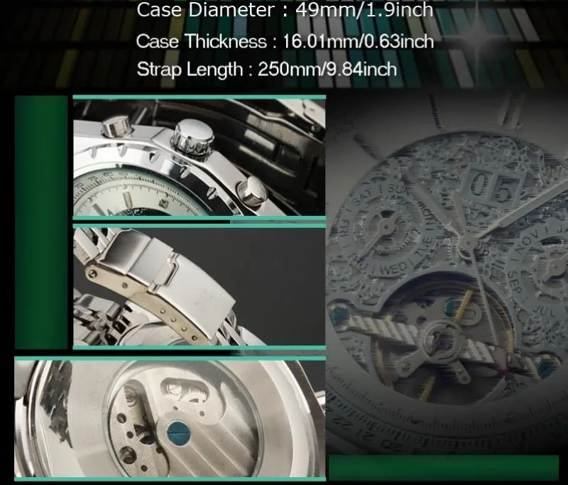 Jargar cadran нуар 6 сетевой Дата jour tourbillon нержавеющая сталь analogique acier pleine robe de poignet de браслет АКПП homme