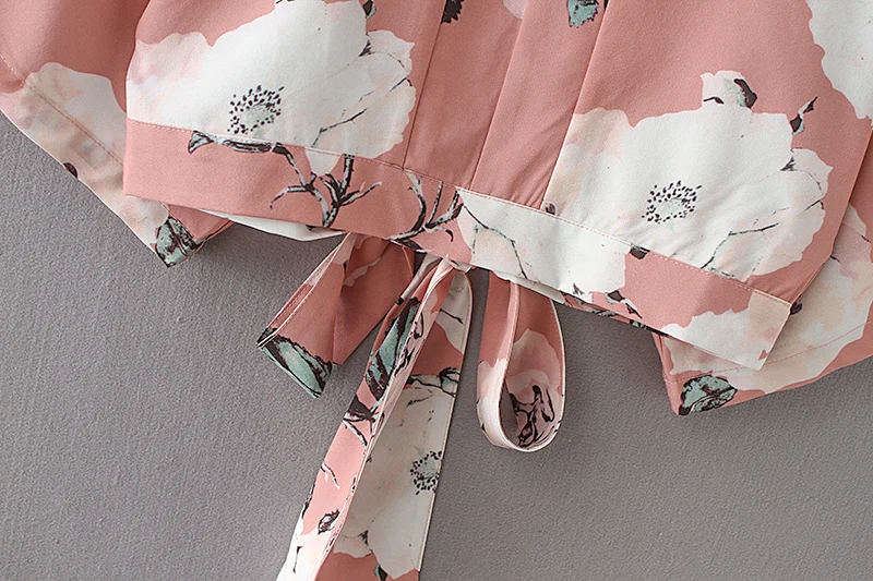 2018 Женские винтажные с цветочным принтом рукавами летучая мышь повседневная