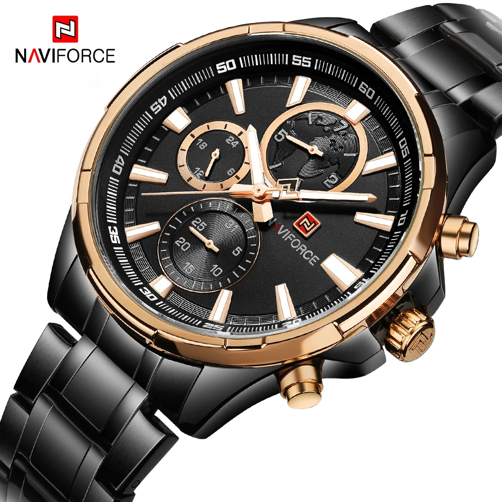 

NAVIFORCE спортивные кварцевые часы для мужчин, Топ бренд, роскошные мужские модные часы с хронографом, мужские водонепроницаемые наручные часы...