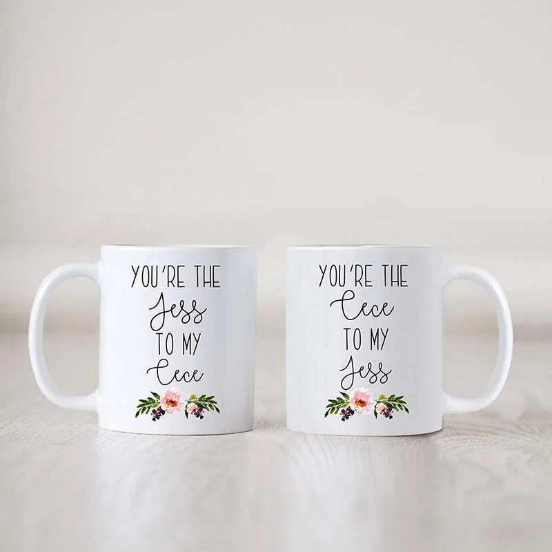 Белый Ты Джесс с моей Сиси кружки пара MugsCustomized имя кофе чашки лучшие друзья подарок Bestie лучший друг день рождения - Цвет: Белый