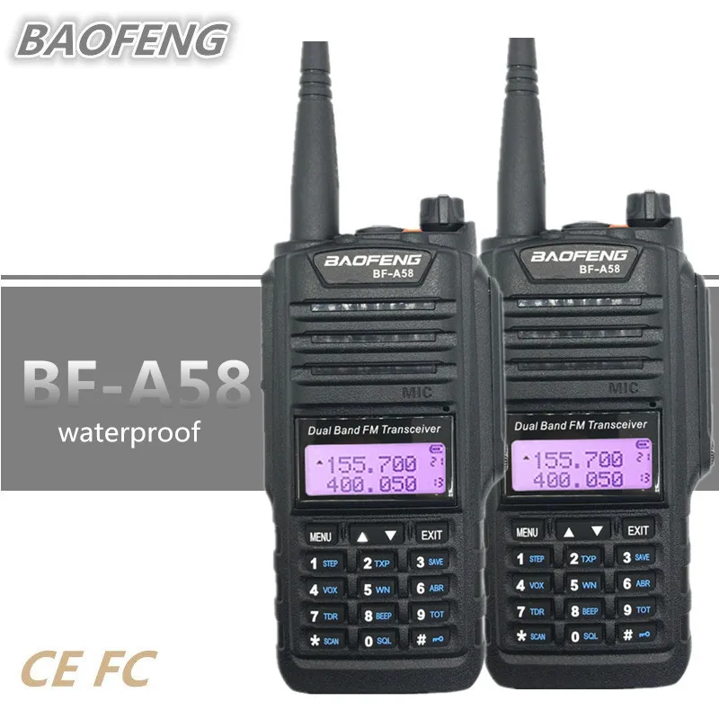 2PCS BAOFENG BF-A58 Walkie Talkie Waterproof UHF VHF cb Radio Amateur 10 KM Long Range Talkie Walkie  UV-9R PLUS HF Transceiver
