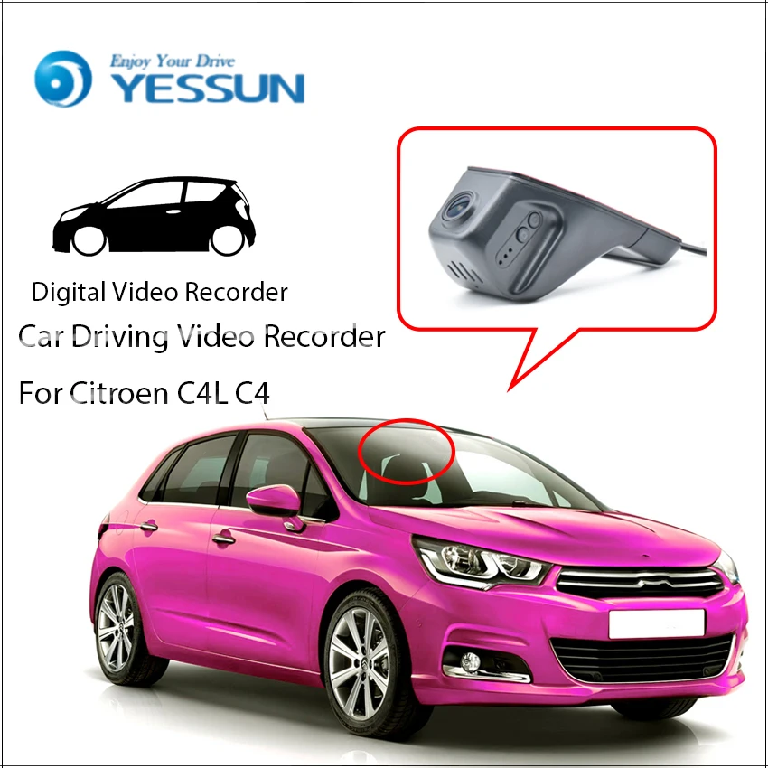 Видеорегистратор YESSUN для Citroen C4L C4 мини видеорегистратор с Wi Fi Novatek 96658 FHD 1080P в