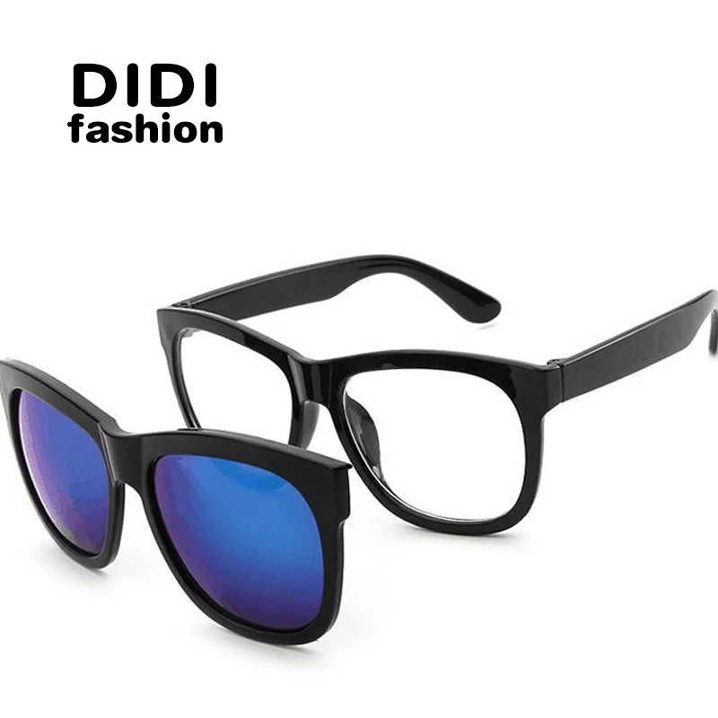 Солнцезащитные очки DIDI Lovers квадратные Магнитные на клипсе для женщин с покрытием