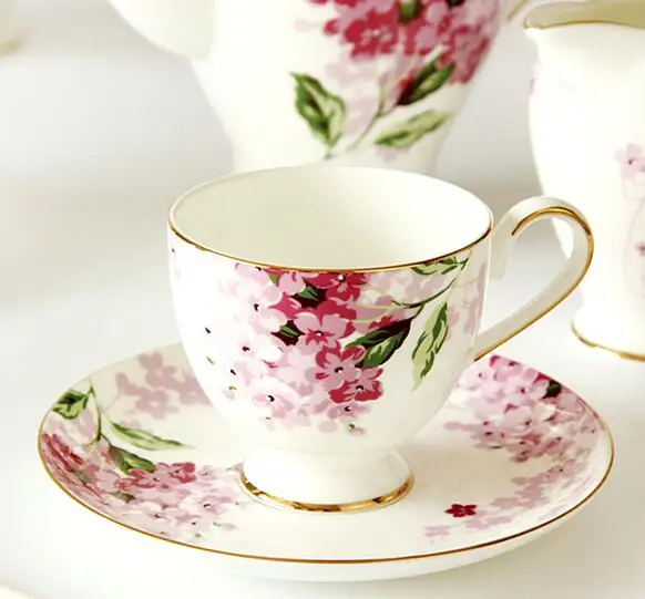 15 шт керамический костяной фарфор послеобеденный чайный набор цветок чашка с