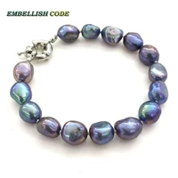 selling well baroque irregular real pearl bracelet colourful for girl women good quality sheen lustrous