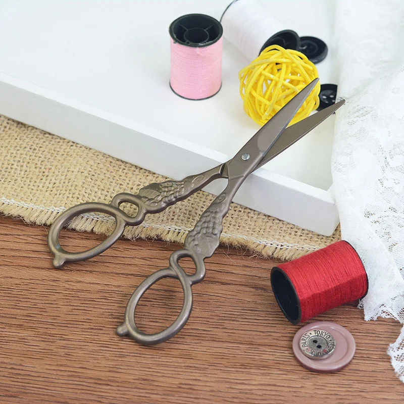 Ретро инновационные ножницы Zakka из нержавеющей стали для европейской вышивки, винтажные ножницы для шитья, ножницы для рукоделия, портновские ножницы, инструмент для рукоделия