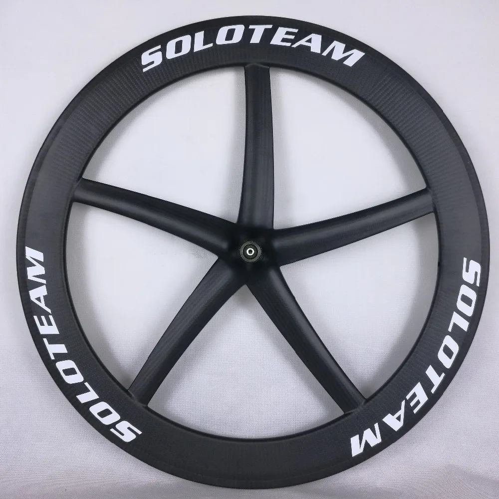 Углеродное 5 спицевое колесо дорожное или фиксированное снаряжение трек