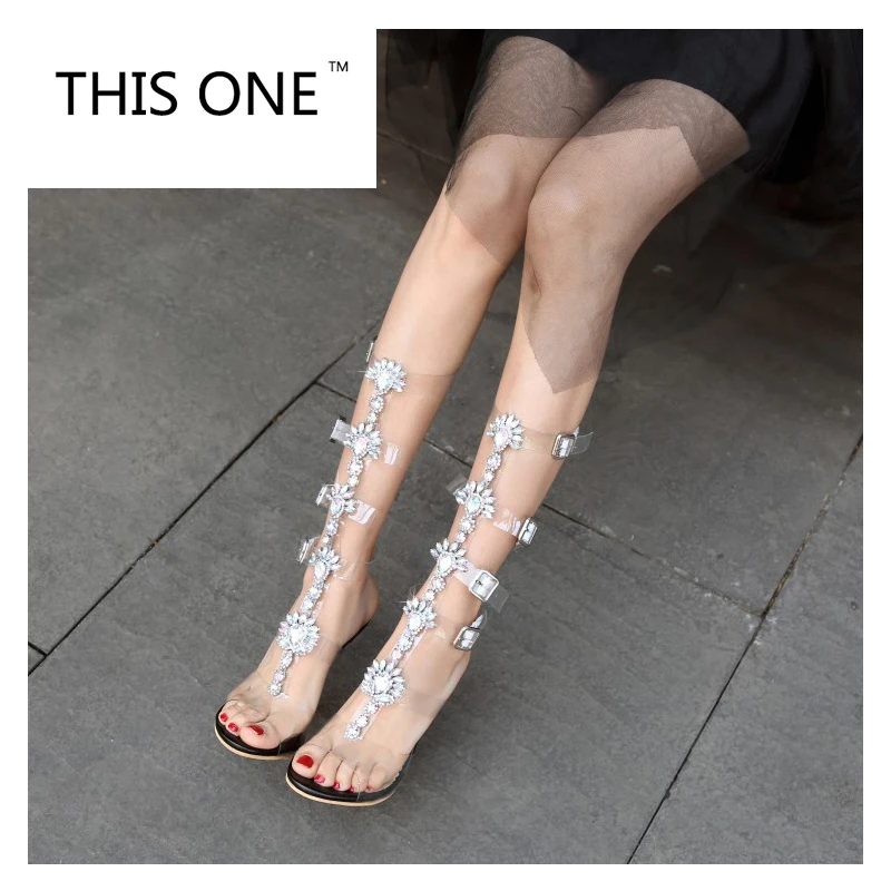 2020 пикантные прозрачные сандалии гладиаторы из пвх Женские туфли с открытым