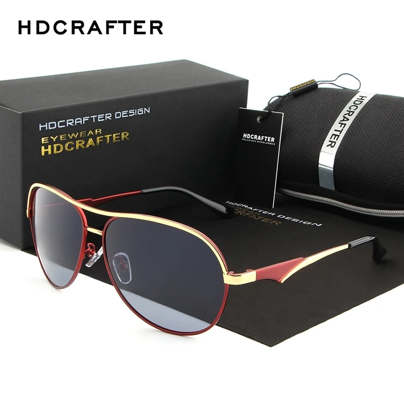 Солнцезащитные очки HDCRAFTER винтажные зеркальные поляризационные в стиле ретро