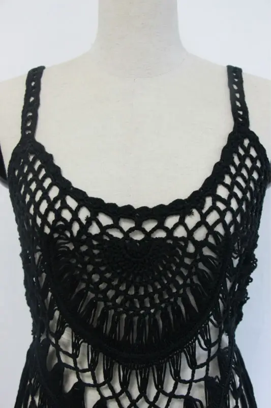 Сексуальный женский пляжный купальный костюм с вырезами накидка кисточками