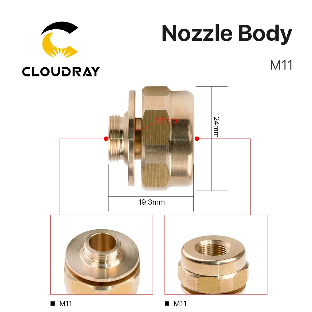 Cloudray Precitec M11 насадки для тела, аксессуары для предотвращения столкновений, держатель насадок, медное волокно, лазерная режущая головка, запасные части