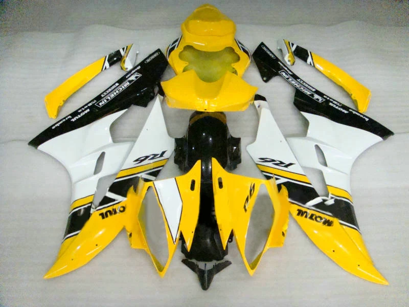 Литьевая форма обтекатель комплект для YAMAHA YZFR6 06 07 YZF R6 YZF600 2006 2007 ABS Желтый Белый